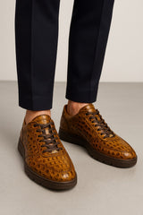 Marco Di Milano Kratos Men's Rustic Orix Shoes Exotic Caiman Crocodile Sneakers