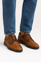 Marco Di Milano Kratos Men's Rustic Orix Shoes Exotic Caiman Crocodile Sneakers