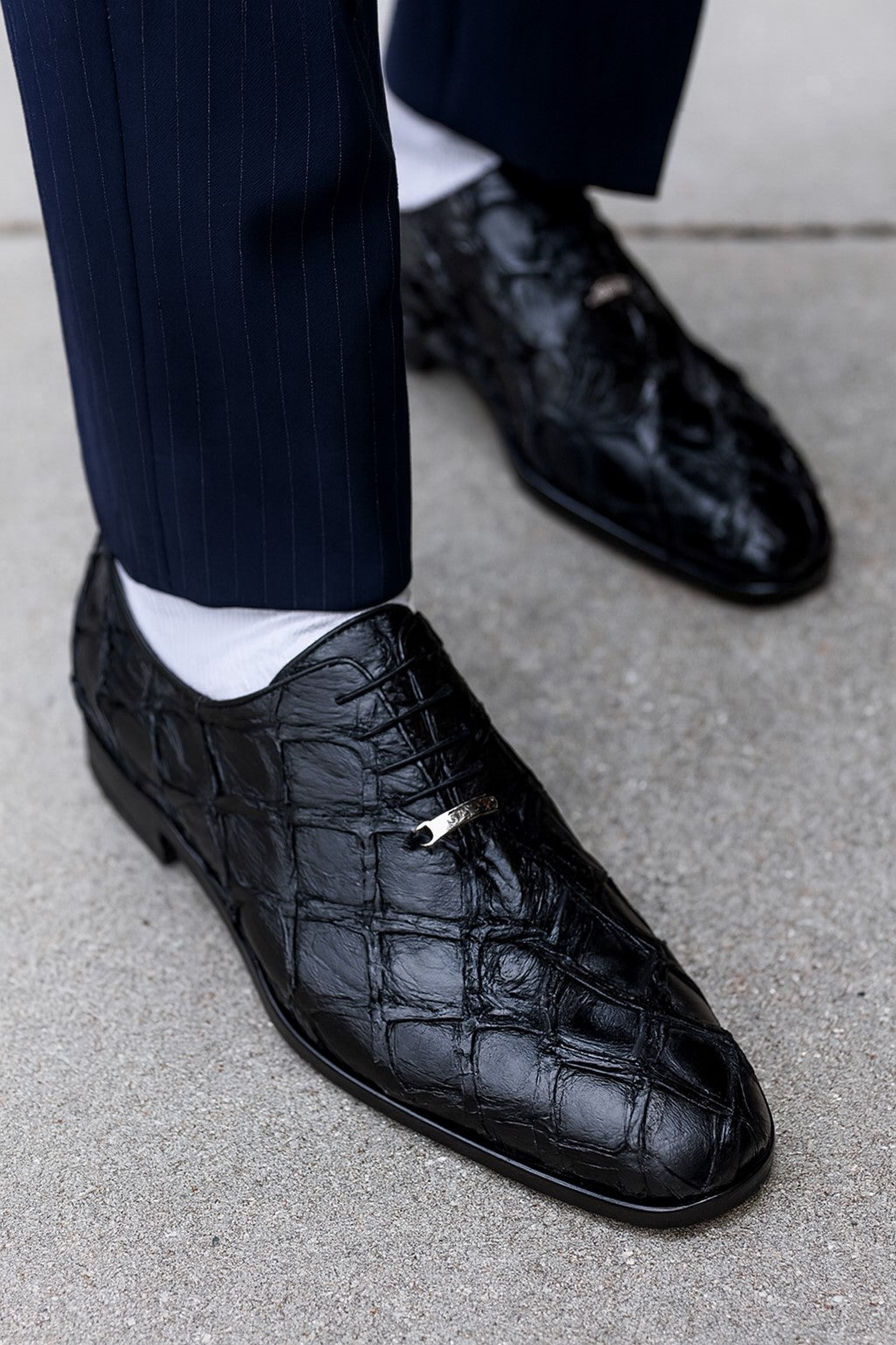 Marco Di Milano Olivieri Black Pirarucu Dress Shoe Oxfords 3 OLIVIERI_PIRARUCU_BLACK_8  - from alligatorwarehouse.com