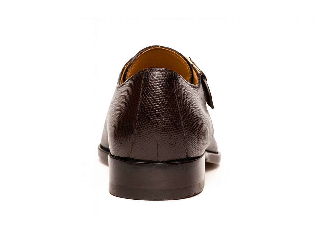 Marco Di Milano Toluca Men's Shoes Brown Exotic Crocodile & Lizard Monk Strap
