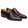Marco Di Milano Toluca Men's Shoes Brown Exotic Crocodile & Lizard Monk Strap 8 TOLUCA_CAIMAN FUS-LIZ RING_BROWN_6  - from alligatorwarehouse.com
