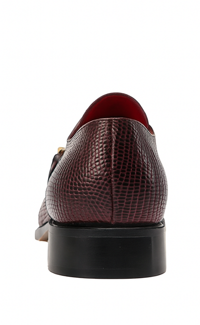 Marco Di Milano Toluca Wine / Burgundy Monk Strap Lizard & Crocodile Shoes 7 TOLUCA_CAIMAN FUS-LIZ RING_WINE_8  - from alligatorwarehouse.com