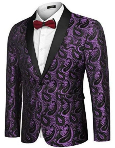 Mardi Gras Purple Tuxedo Dinner Jacket - Purple Paisley Blazer 2   - from alligatorwarehouse.com