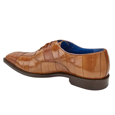 Men's Belvedere Mare Ostrich Leg & Eel Skin Dress Shoe in Camel 4 MEN 2P7 CAMEL-M-09  - from alligatorwarehouse.com
