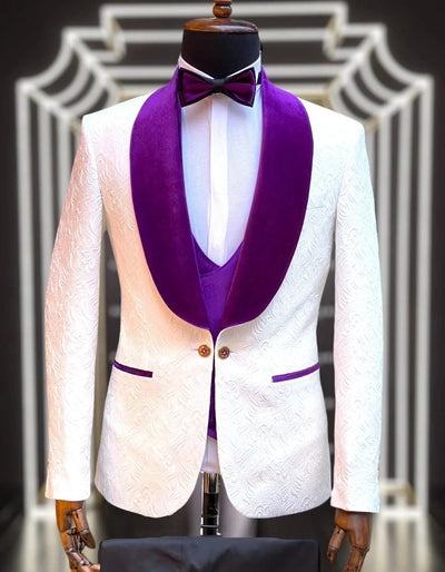 Purple Prom Suit - Purple Prom Outfit -Purple Premium Paisley Tuxedo 1 YB-4208  - from alligatorwarehouse.com