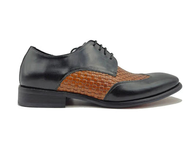 Medallion Wing-tip Basket Weave Four Eyelets Oxford 5 KS886-18TCOGNACNAVY9  - from alligatorwarehouse.com