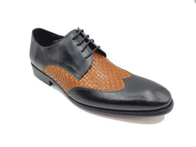 Medallion Wing-tip Basket Weave Four Eyelets Oxford 6 KS886-18TCOGNACNAVY9  - from alligatorwarehouse.com