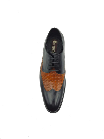 Medallion Wing-tip Basket Weave Four Eyelets Oxford 7 KS886-18TCOGNACNAVY9  - from alligatorwarehouse.com