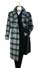 Men's Black and White Windowpane Plaid Overcoat – Classic Full Length Wool Blend Dress Coat 5   - from alligatorwarehouse.com