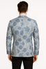 Men's Blue and Gray Tuxedo - Sky Blue Paisley Embroidered Dinner Jacket  Jacket with Satin Trim and Matching Bow Tie 3   - from alligatorwarehouse.com