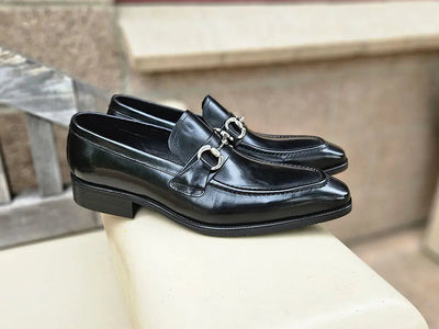 Men's Burnished Signature Buckle Loafer 1 KS503-02BLACK75  - from alligatorwarehouse.com