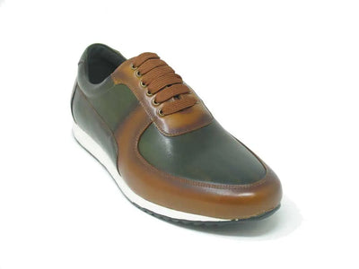 Men's Calfskin Leather Sneaker 6 KS611-11TBRNV7  - from alligatorwarehouse.com