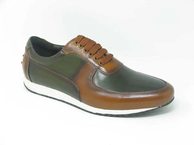 Men's Calfskin Leather Sneaker 7 KS611-11TBRNV7  - from alligatorwarehouse.com