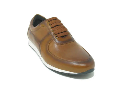 Men's Calfskin Leather Sneaker 9 KS611-11TBRNV7  - from alligatorwarehouse.com