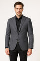 Men's Charcoal Grey Checkered Sport Coat – Classic Plaid Windowpane Pattern Blazer