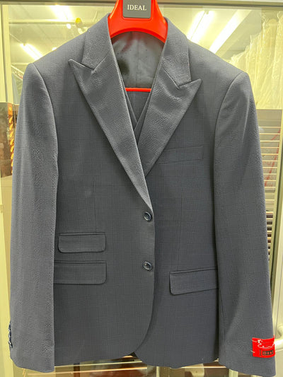 Men's Charcoal Grey Checkered Sport Coat – Classic Plaid Windowpane Pattern Blazer 6   - from alligatorwarehouse.com