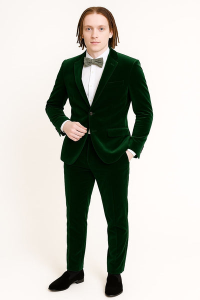 Men’s Emerald Green Velvet Suits – Slim Fit Tuxedo for Weddings, Prom, and Red Carpet Events 2   - from alligatorwarehouse.com