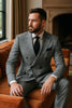 Men's Grey Glen Plaid Double-Breasted Suit ƒ?? Classic Prince of Wales Check Two-Piece Set By Rossiman 2   - from alligatorwarehouse.com