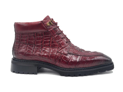Men's Lace-up Boots Alligator Embossed 1 KB516-50BURGUNDY75  - from alligatorwarehouse.com