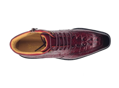 Men's Lace-up Boots Alligator Embossed 4 KB516-50BURGUNDY75  - from alligatorwarehouse.com