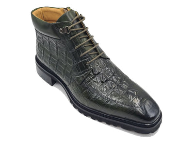 Men's Lace-up Boots Alligator Embossed 7 KB516-50BURGUNDY75  - from alligatorwarehouse.com