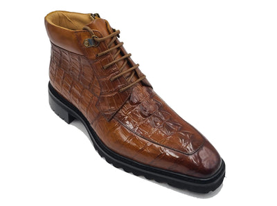 Men's Lace-up Boots Alligator Embossed 16 KB516-50BURGUNDY75  - from alligatorwarehouse.com