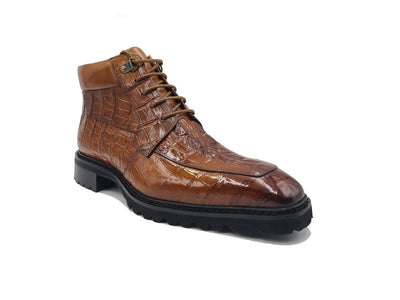 Men's Lace-up Boots Alligator Embossed 17 KB516-50BURGUNDY75  - from alligatorwarehouse.com
