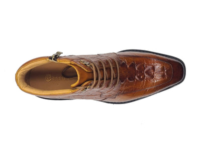 Men's Lace-up Boots Alligator Embossed 18 KB516-50BURGUNDY75  - from alligatorwarehouse.com