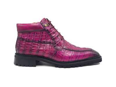 Men's Lace-up Boots Alligator Embossed 4 KB516-50PURPLE10  - from alligatorwarehouse.com