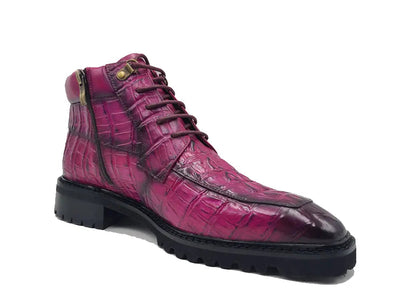 Men's Lace-up Boots Alligator Embossed 5 KB516-50PURPLE10  - from alligatorwarehouse.com
