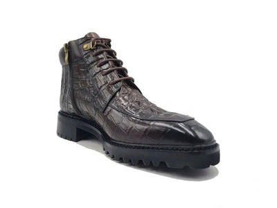Men's Lace-up Boots Alligator Embossed 11 KB516-50PURPLE10  - from alligatorwarehouse.com