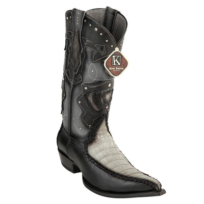 Men's King Exotic Boots Genuine Caiman Belly 3x Toe Grey (495v28209) 1   - from alligatorwarehouse.com
