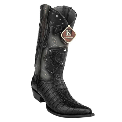 Men's King Exotic Boots Genuine Caiman Tail 3x Toe Black (495vf0105) 1   - from alligatorwarehouse.com