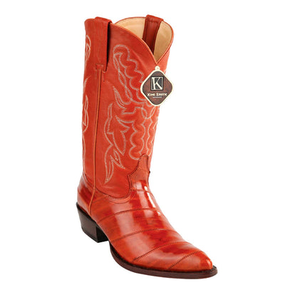 Men's King Exotic Boots Genuine Eel Skin Boots Cognac (4980803) 1   - from alligatorwarehouse.com