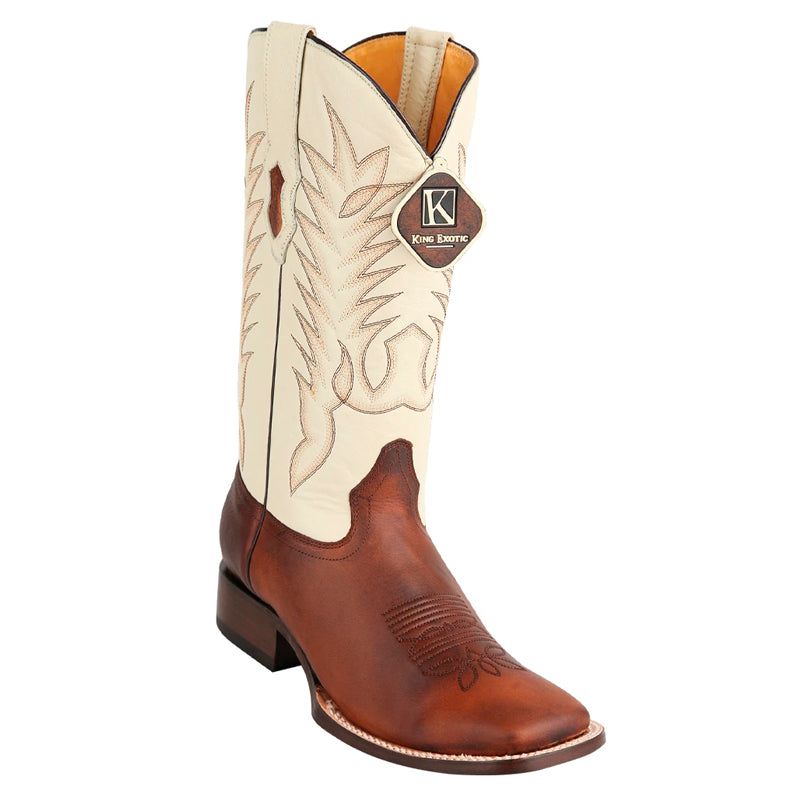 Men's King Exotic Boots Genuine Leather Square Toe Handcrafted Walnut (48229940) 1   - from alligatorwarehouse.com