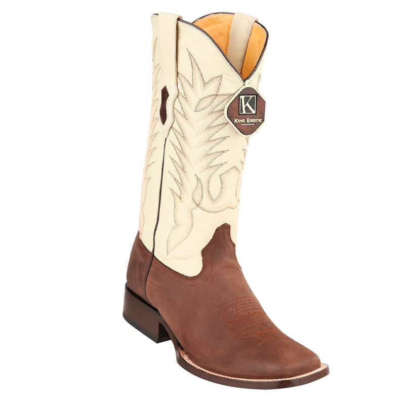 Men's King Exotic Boots Genuine Leather Square Toe Handcrafted  Brown (48226207) 1   - from alligatorwarehouse.com