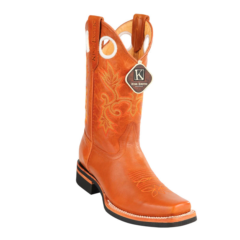 Men's King Exotic Boots Genuine Leather Square Toe Handcrafted Honey (48154651) 1   - from alligatorwarehouse.com
