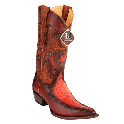 Men's King Exotic Boots Genuine Ostrich 3x Toe Boot - Cognac (495v20303) 1   - from alligatorwarehouse.com