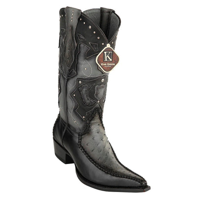 Men's King Exotic Boots Genuine Ostrich 3x Toe Boot - Gray (495v20309) 1   - from alligatorwarehouse.com