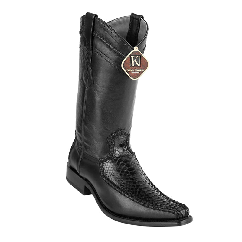 Men's King Exotic Boots Genuine Python European Toe Black (477bd5705) 1   - from alligatorwarehouse.com