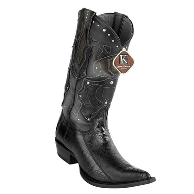 Men's King Exotic Boots Ostrich Leg 3x Toe Handcrafted Black (495vf0505) 1   - from alligatorwarehouse.com