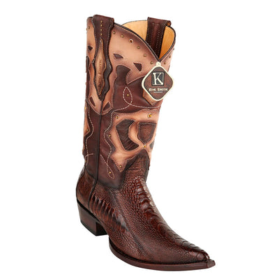 Men's King Exotic Boots Ostrich Leg 3x Toe Handcrafted Brown (495vf0507) 1   - from alligatorwarehouse.com