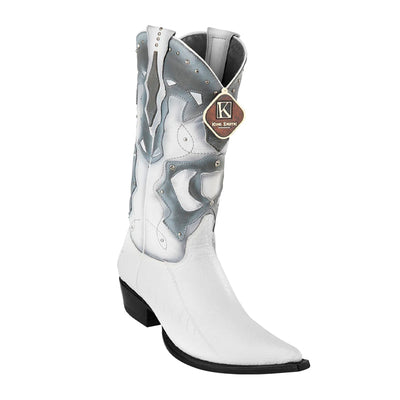 Men's King Exotic Boots Ostrich Leg 3x Toe Handcrafted White (495vf0528) 1   - from alligatorwarehouse.com