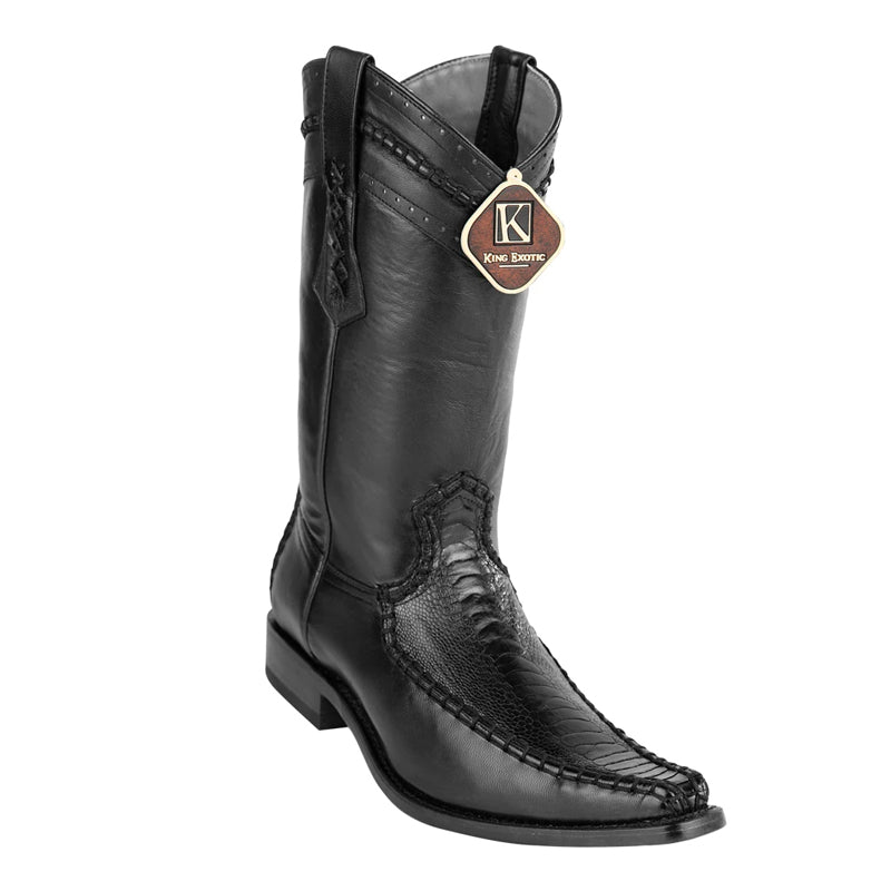 Men's King Exotic Boots Ostrich Leg European Toe Black (477bd0505) 1   - from alligatorwarehouse.com