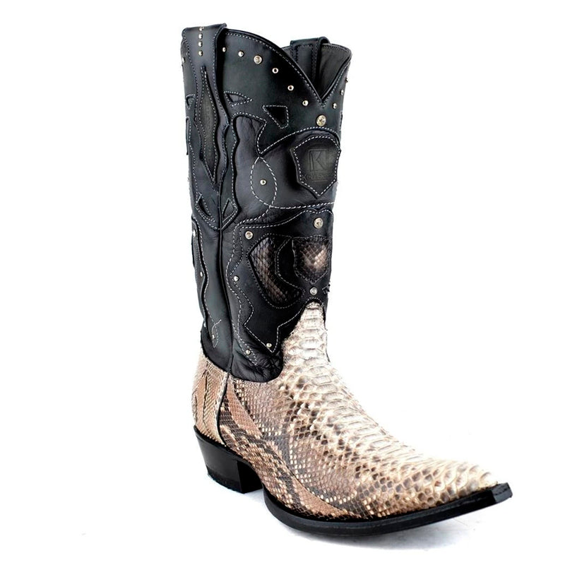 Men's King Exotic Boots Python Boots 3x Toe Handcrafted (495VF5749) 1   - from alligatorwarehouse.com