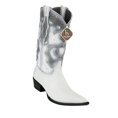 Men's King Exotic Boots Teju Lizard 3x Toe White (495vf0728) 1   - from alligatorwarehouse.com