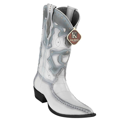 Men's King Exotic Eel Boots 3x Toe Handcrafted White (495v20828) 1   - from alligatorwarehouse.com