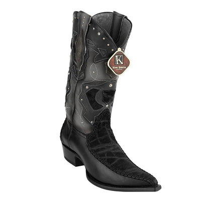 Men's King Exotic Elephant Skin 3x Toe Boots Black (495v27005) 1   - from alligatorwarehouse.com