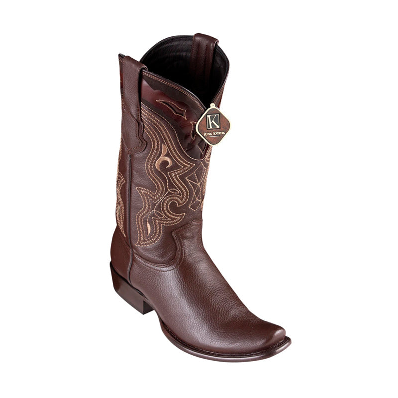 Men's King Exotic Elk Boots Dubai Toe Handcrafted Brown (4795107)