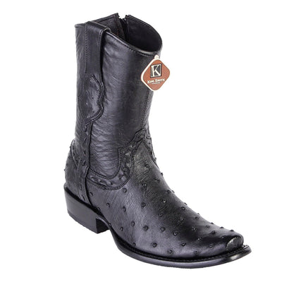 Men's King Exotic Genuine Ostrich Boots Dubai Toe Handcrafted Black (479B0305) 1   - from alligatorwarehouse.com